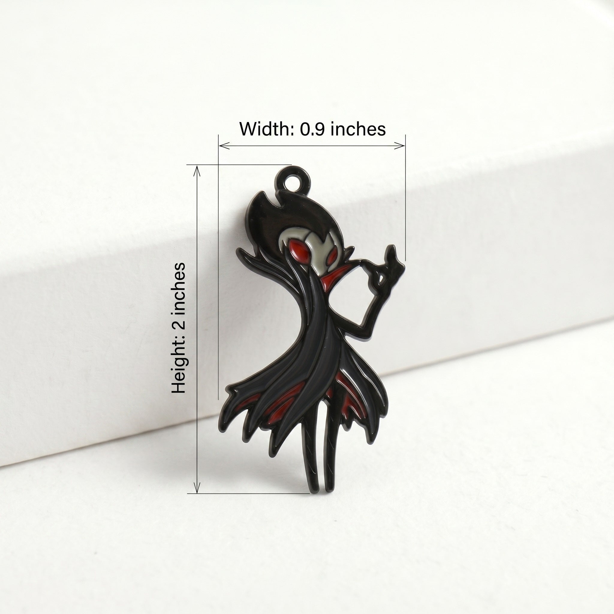 dimension of the Hollow Knight Grimm keychain and necklace pendant