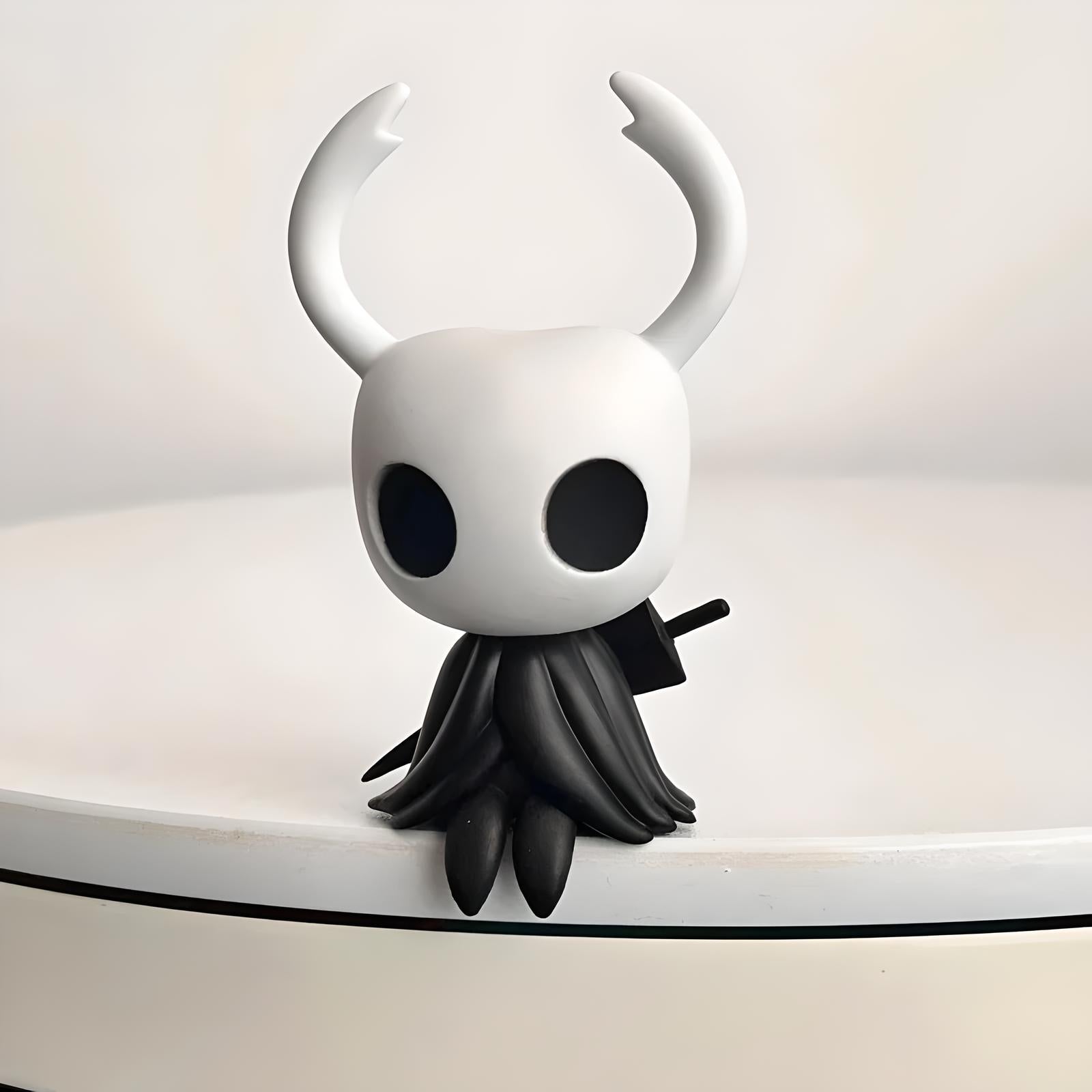 Front view of the Hollow Knight Mini Figure of The Knight, ideal for desk decor and display.