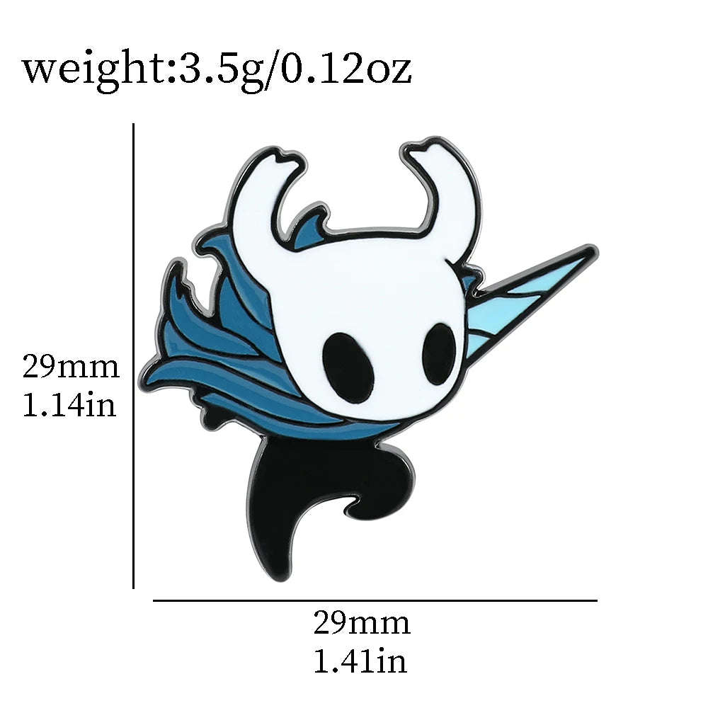 Hollow Knight enamel pin size