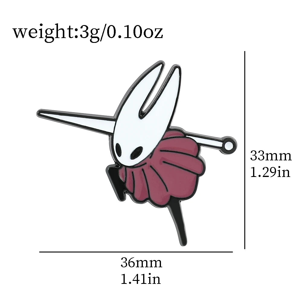 Hollow Knight enamel pin size