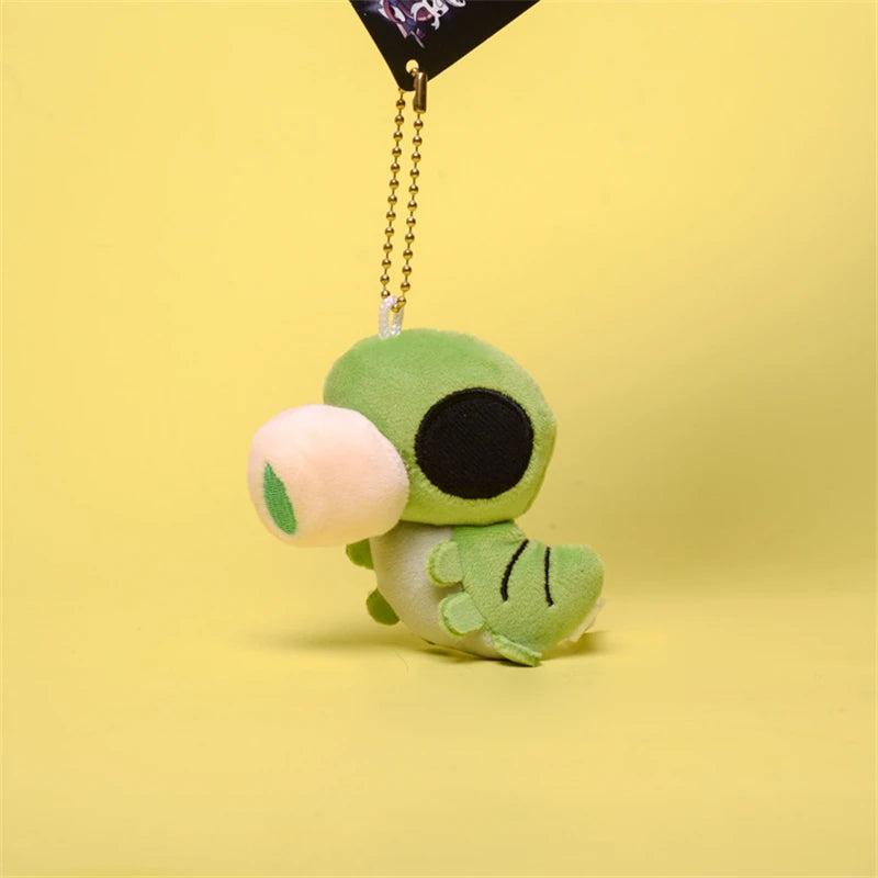 Front view of the Hollow Knight Plush Toy Keychain featuring Grub, highlighting the soft material and clasp.