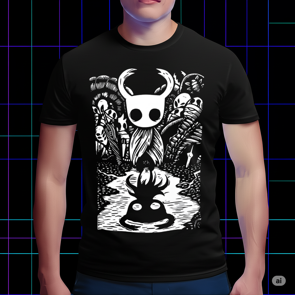 The Knight Hollow Knight Adventure T-Shirt, Retro Gaming Fan Gift, Official Game Fan Apparel & Merch Cartpitol