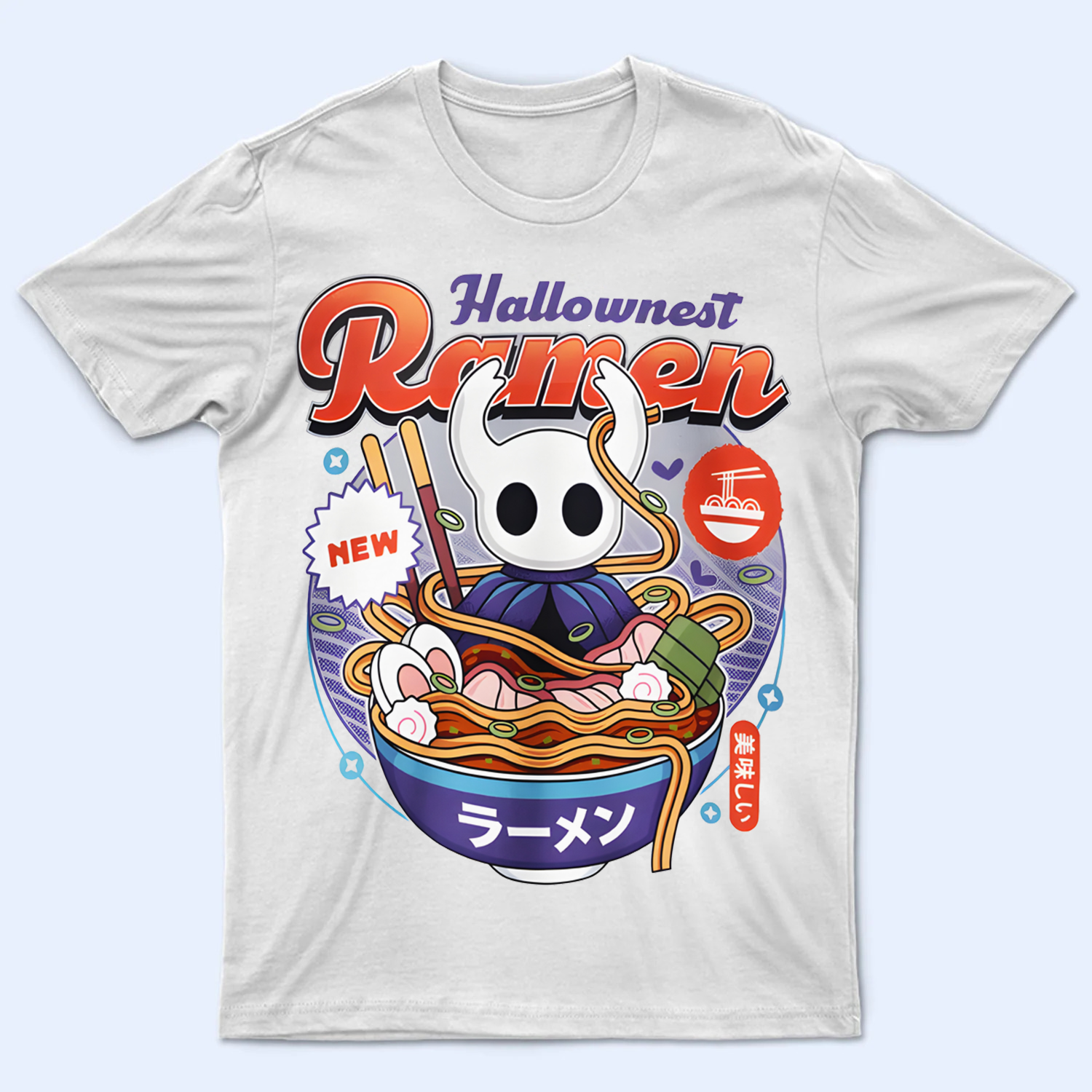 Little Ghost Hollow Knight T-shirt, Hallownest Ramen Shirt, Official Game Fan Apparel & Merch Cartpitol