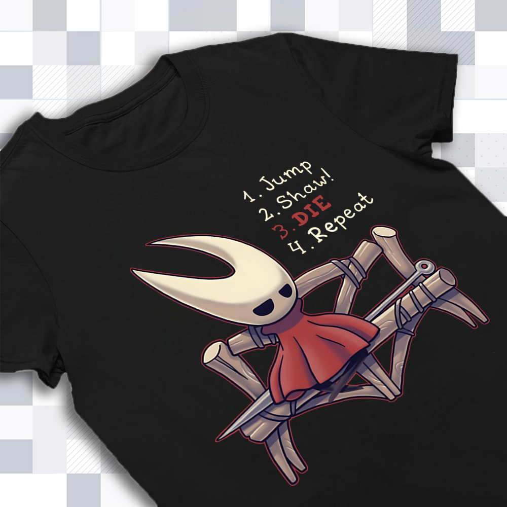 Close-up detail of the print on the Hornet shirt, highlighting the crisp text and image of the agile character.