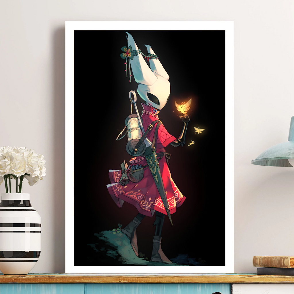 Unframed Silksong Poster print featuring the fan art of Hornet, rolled up and ready for gifting or framing