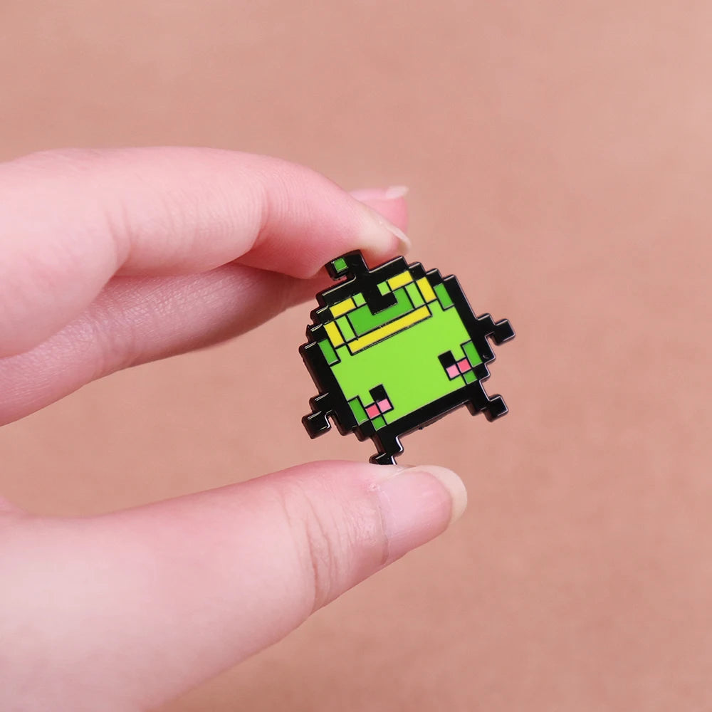 Stardew Valley Junimo Enamel Pin displayed as a gift idea for gamers and jewelry collectors