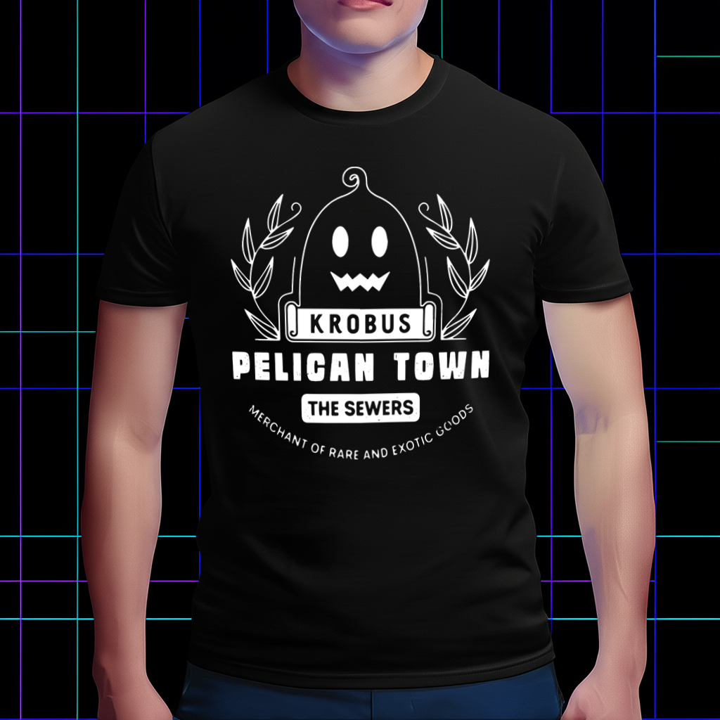 Stardew Valley Krobus of the Sewers T-Shirt, Pelican Town Resident Apparel Cartpitol
