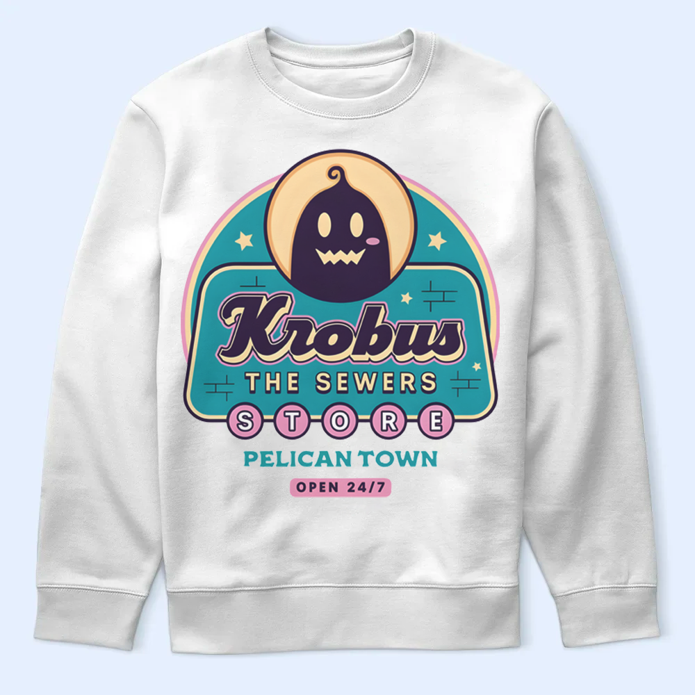 Krobus's Convenience Store T-Shirt, Pelican Town Sewers 24/7 Gaming Tee Cartpitol