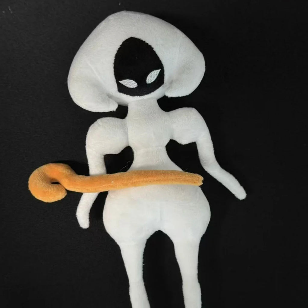 The Lace Plush Toy in a side view, emphasizing the fullness and shape of the Queen of Silk design.