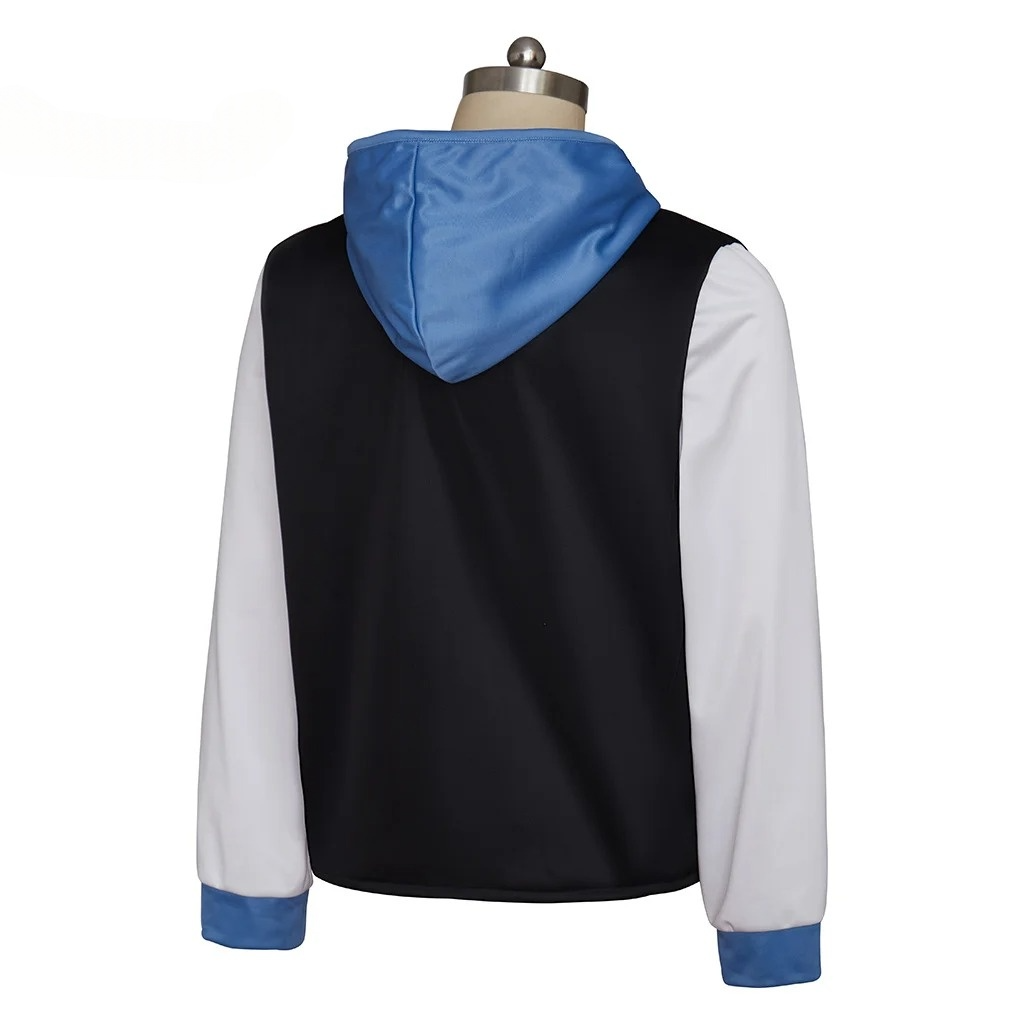 Back view of the Lancer Cosplay costume, showing the comfortable fit of the Dark World-inspired jacket.