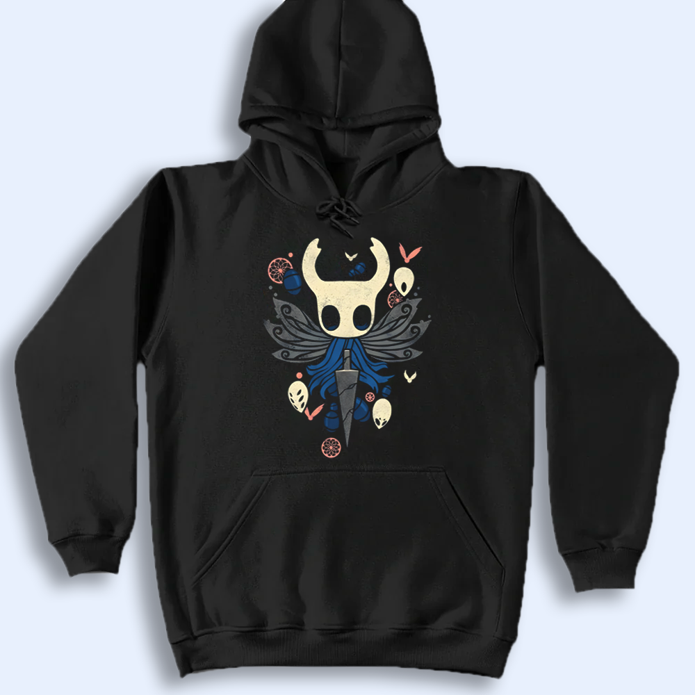Little Ghost Hollow Knight character on a t-shirt mockup