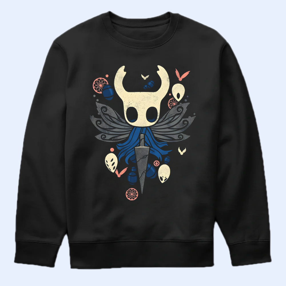 Little Ghost Hollow Knight character on a t-shirt mockup