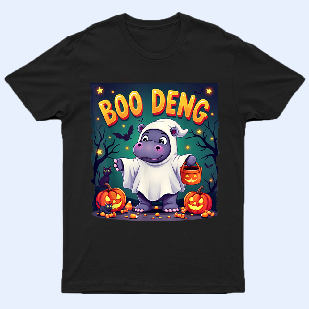 Moo Deng Halloween Shirt V4, Moo Deng Merch, Baby Hippo Tee, Baby Pygmy Hippo Moo Deng Shirt, Sweatshirt, Hoodie