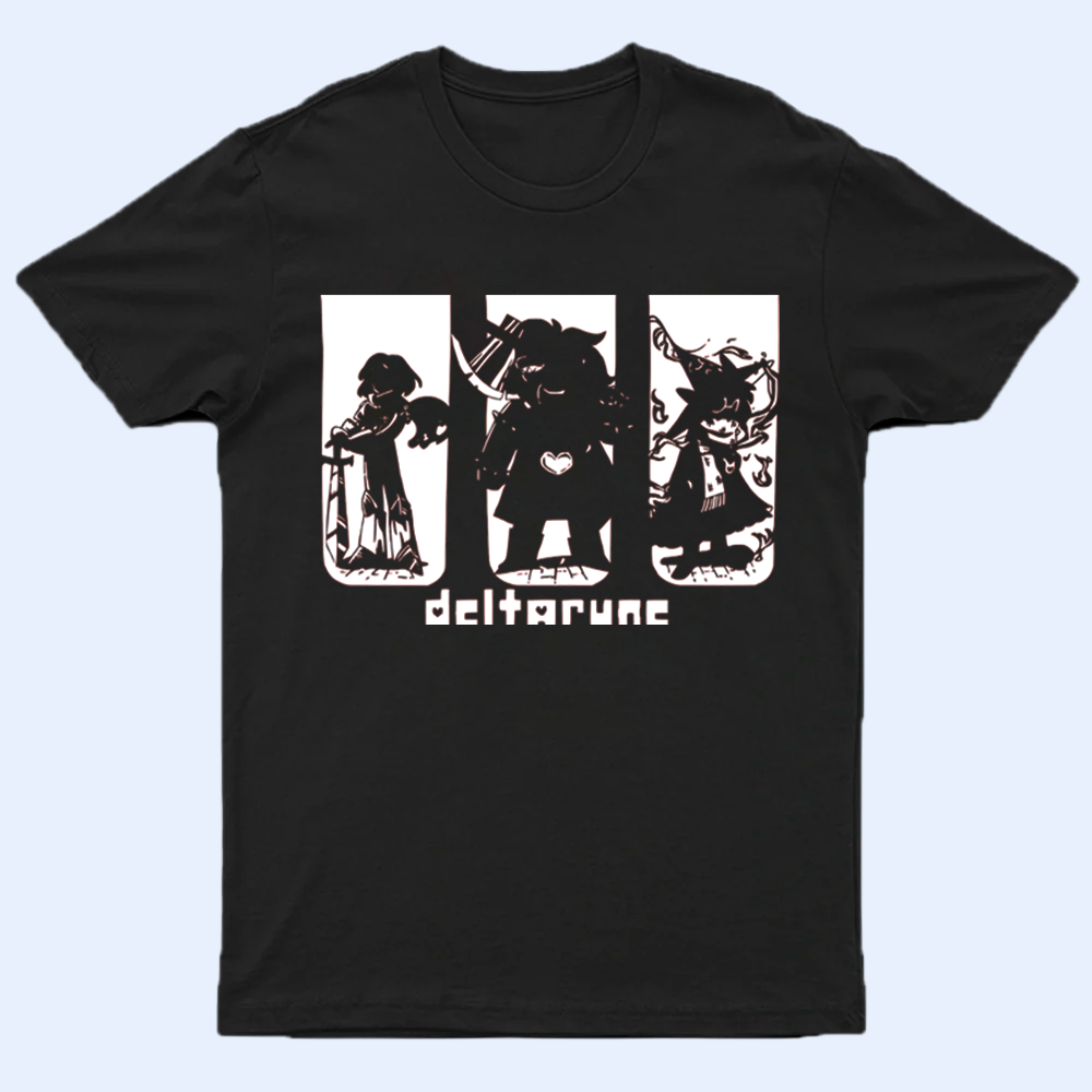 DELTARUNE Merch, 'The Trio' Silhouette T-Shirt, Iconic Character Fan Apparel Cartpitol