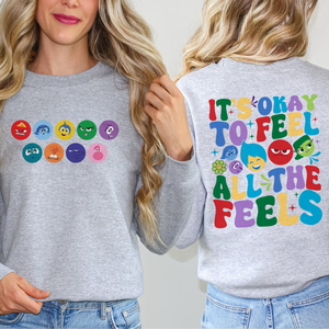 It's Ok To Feel All The Feels Shirt Ver2, Mental Health Shirt, Speech Therapy Shirt, Disney Inside Out T-Shirt