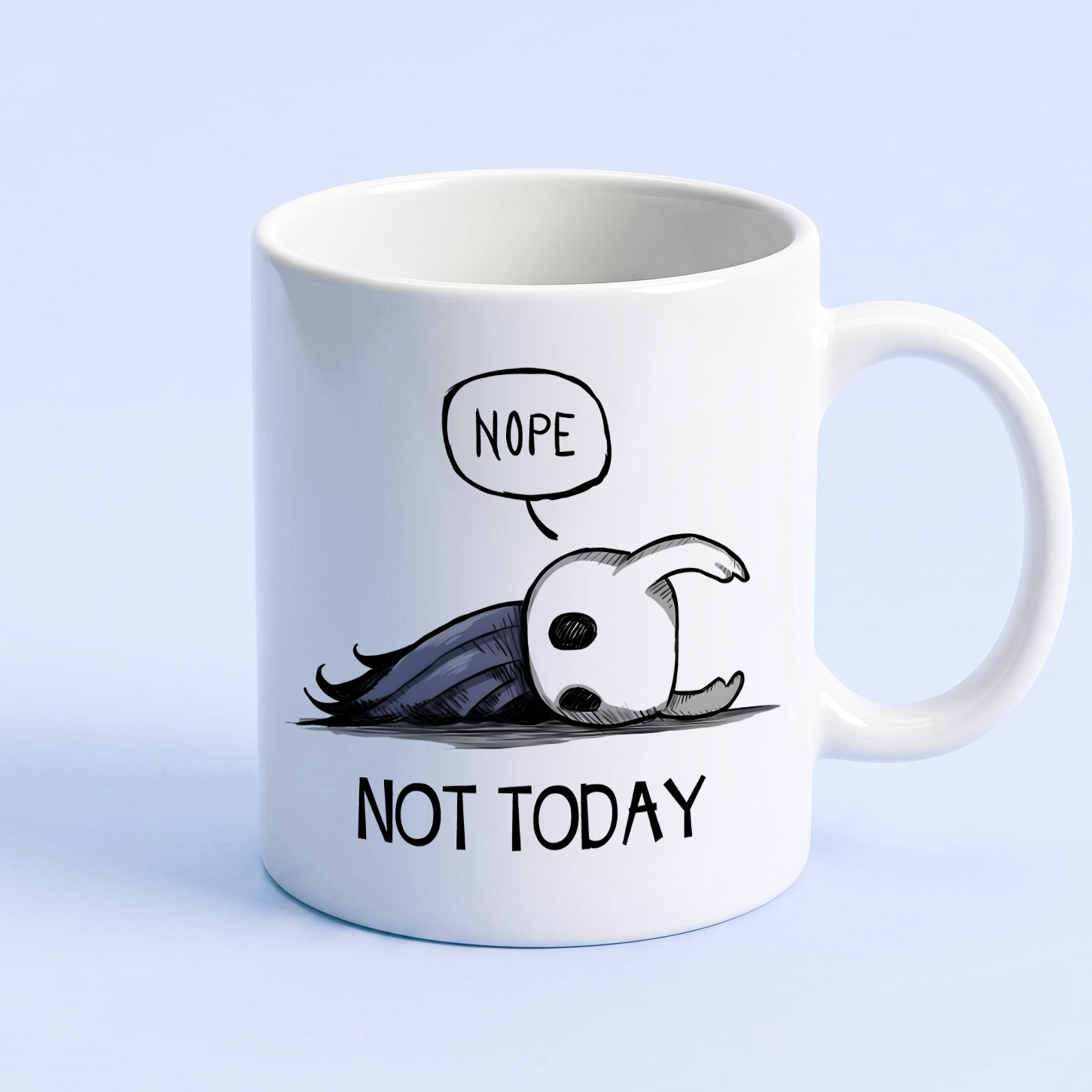 Hollow Knight Mug, The Knight Nope Not Today Ceramic Mug, Hollow Knight Merch