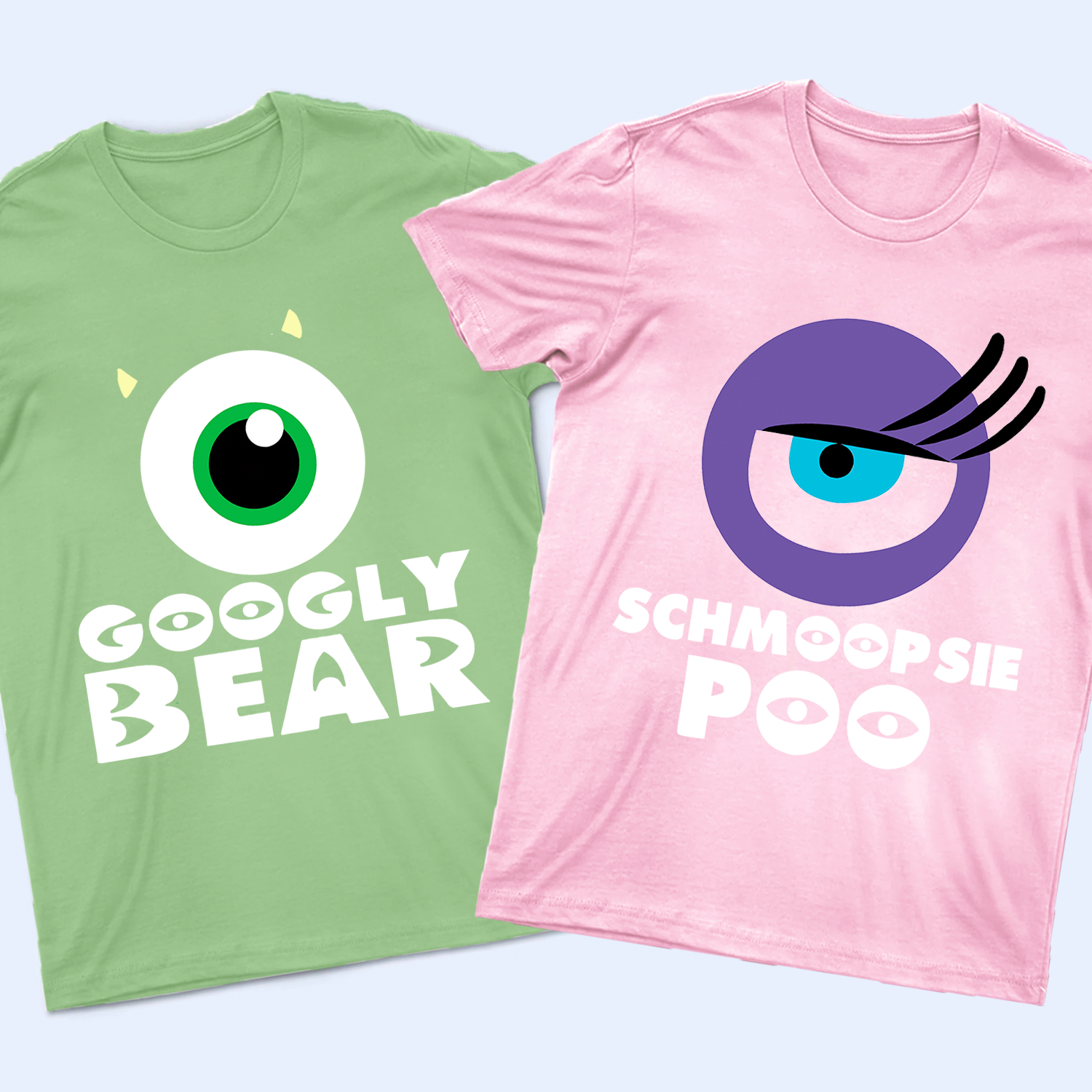 Googly Bear and Schmoopsie Poo Couple Shirts, Monsters Inc Inspired Matching T-shirts, Disney Anniversary Shirts, Valentine's Day Shirts