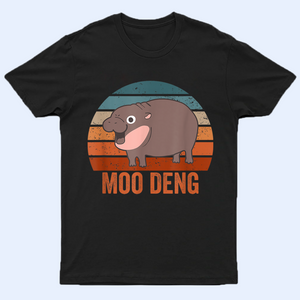 Moo Deng Vintage Shirt, Baby Hippo Retro Tee, Baby Pygmy Hippo Moo Deng Shirt, Sweatshirt, Hoodie