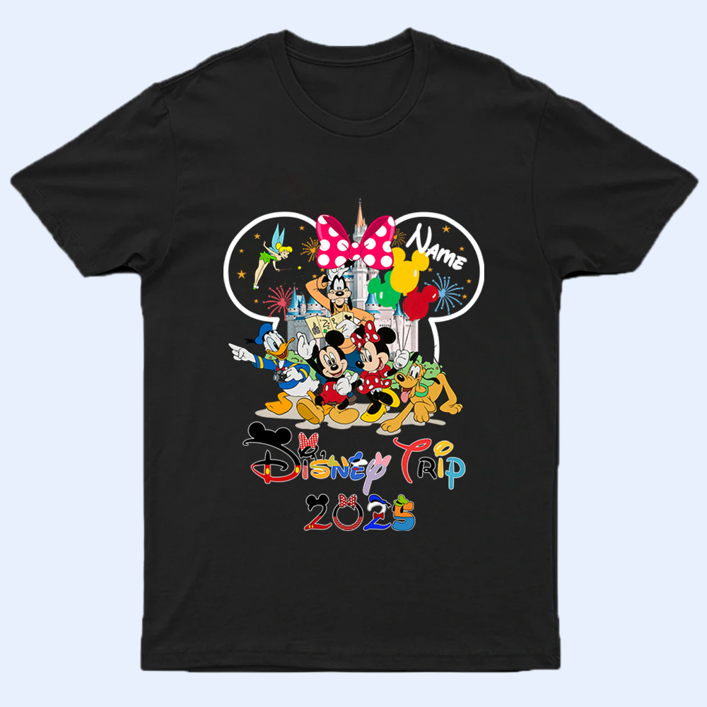 Personalized Disney Trip Dark Shirts, Disneyland Shirts, Disney Vacation T-shirt, Disney Family Matching Shirt, Magical Castle Shirt