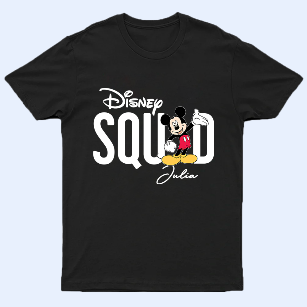 Disney Custom Squad Dark Shirt, 2025 Disney Family Shirt, Disney Squad Shirt, Mickey & Friends Shirt, Matching Disney Trip Tee, Disney Kids Shirt