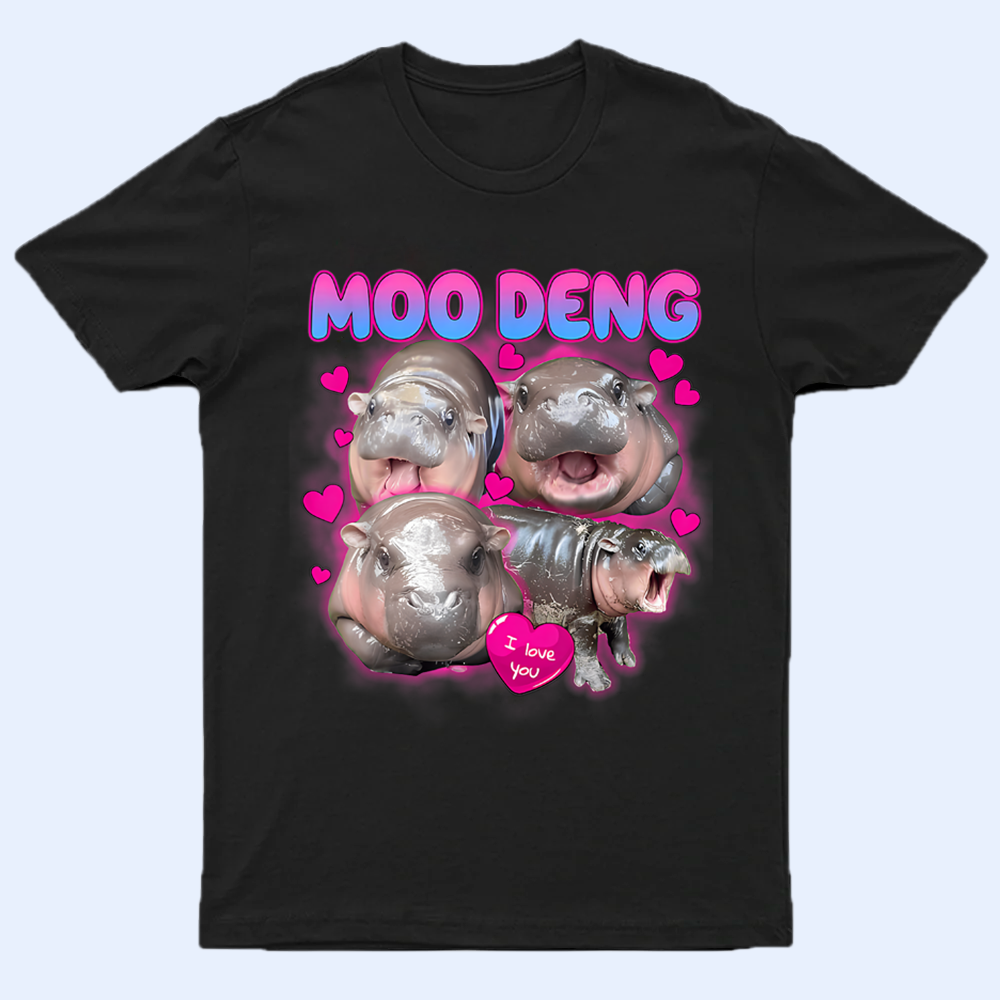 Moo Deng Bootleg Shirt V5, Moo Deng Merch, Moo Deng Vintage Retro Shirt, Baby Hippo Tee, Zoo Baby Hippo, Baby Pygmy Hippo Moo Deng Shirt, Sweatshirt, Hoodie