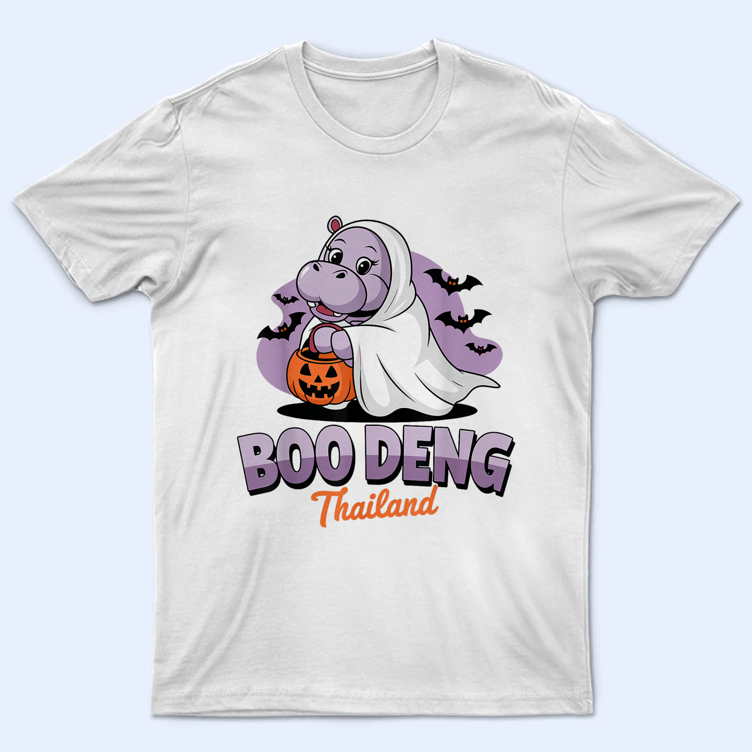 Moo Deng Halloween Shirt V2, Moo Deng Merch, Baby Hippo Tee, Baby Pygmy Hippo Moo Deng Shirt, Sweatshirt, Hoodie