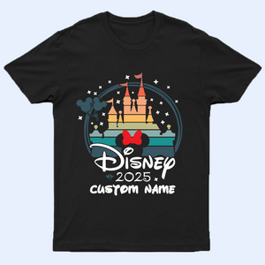 Custom Disney Castle 2025 Shirts, Disney Family Matching Dark T-shirt, Custom Disney Family 2025 Tee, Disney Trip Tee, 2025 Disney Family Vacation Shirt