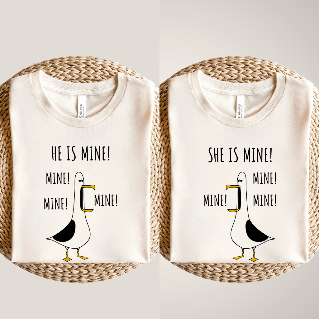 Disney Seagull Couples Shirts, Disney He Is Mine She Is Mine Shirts, Funny Disney Seagull Shirts, Disney Matching Seagull Couple T-Shirts