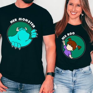 Monster Shirt, Matching Shirt For Couple, Funny Shirt, Valentine Shirts, Couple Dark Shirts, Boo Shirt, Sully Shirt, Gift For Her, Gift For Him