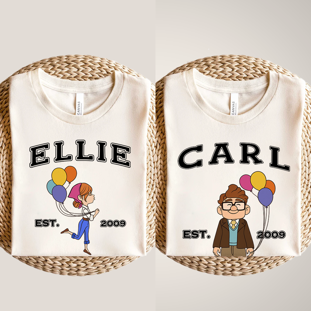 Carl Ellie Shirts, Carl And Ellie EST. Shirts, Up Couple Tshirt, Matching Disney Shirts For Couples, Valentine's Day Gifts, Disney Honeymoon Shirt