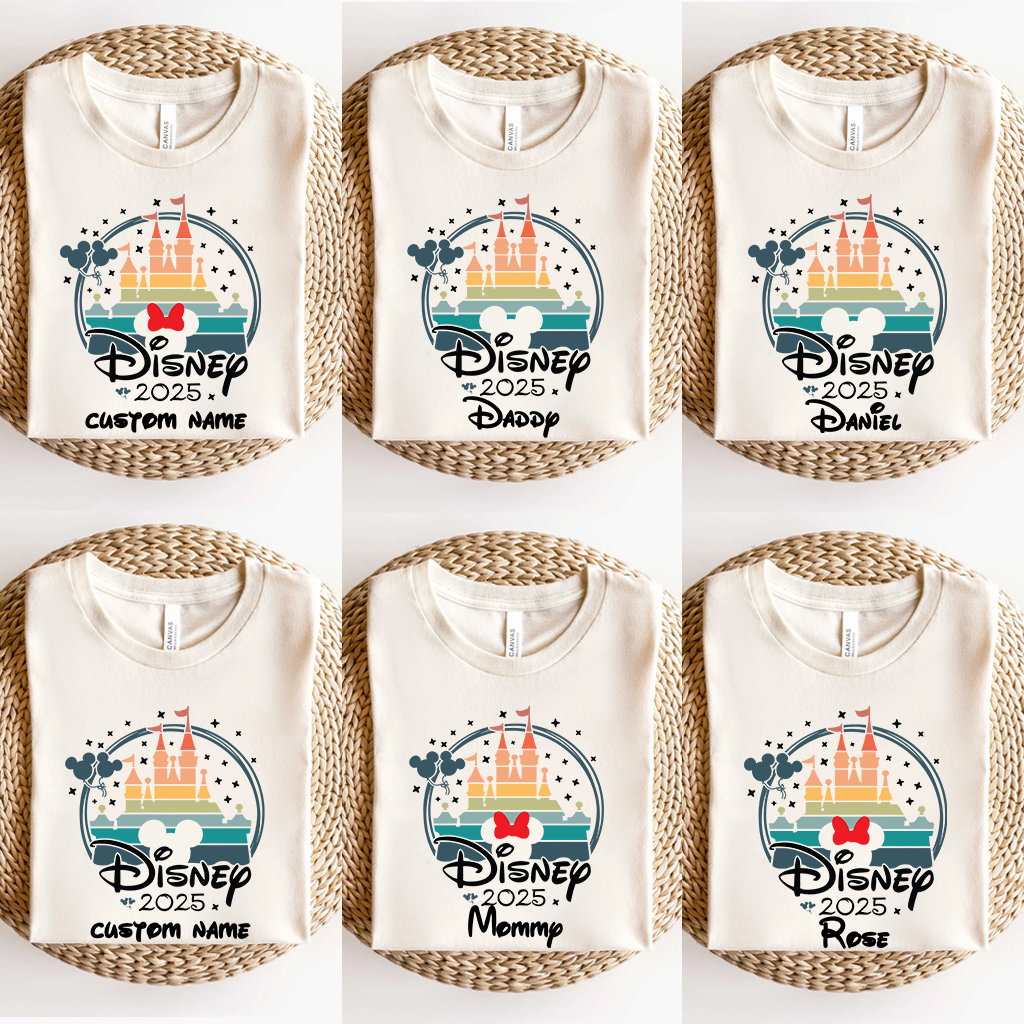 Custom Disney Castle 2025 Shirts, Disney Family Matching T-shirt, Custom Disney Family 2025 Tee, Disney Trip Tee, 2025 Disney Family Vacation Shirt