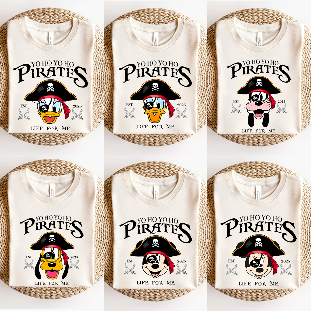 Disney Mickey and Friends Disney Pirate Shirt, Disney Family Cruise Trip Bright Tee, Yo Ho Yo Ho A Pirate's Life for Me Shirt