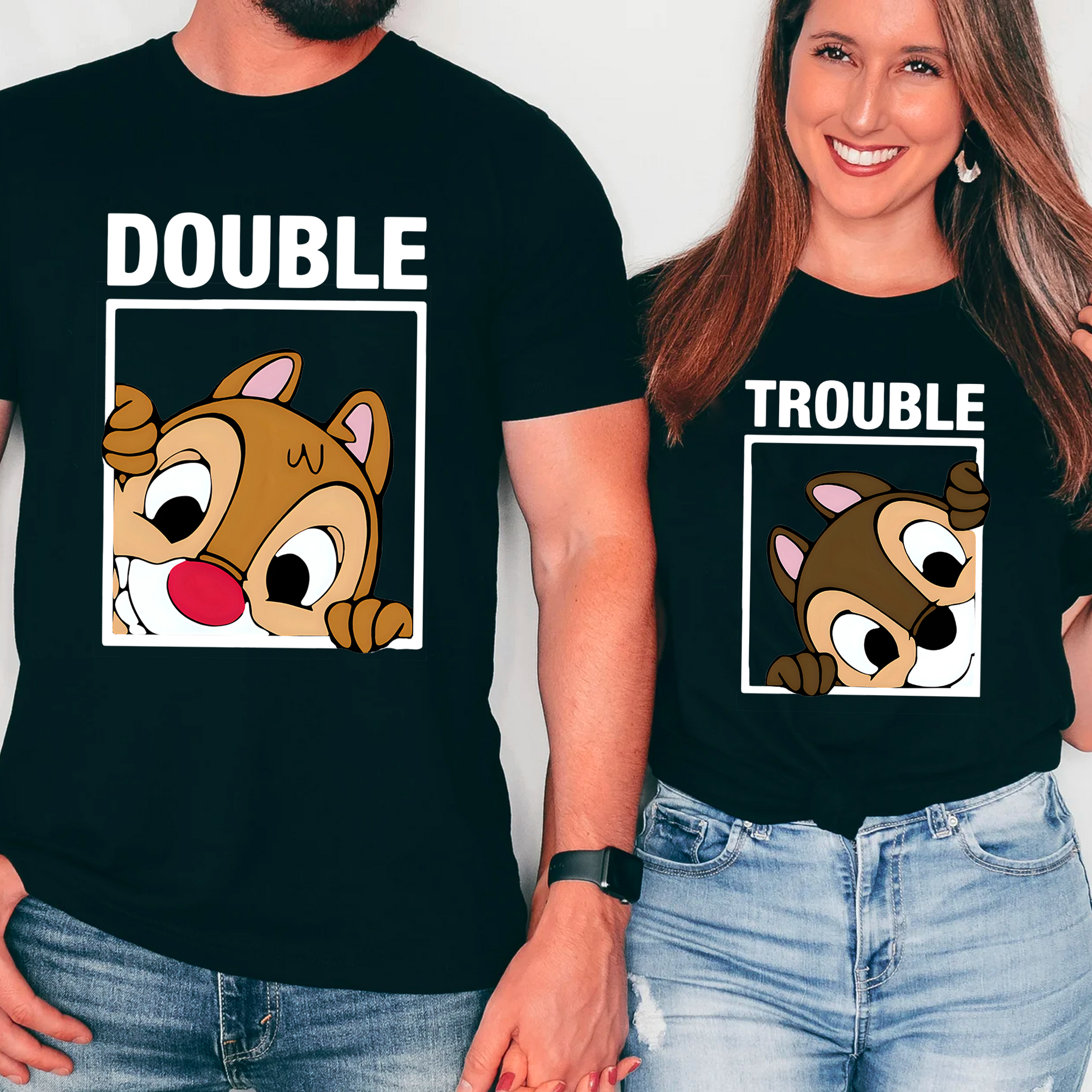 Chip and Dale Dark Shirt, Double Trouble Shirt, Disney Couple Shirts, Disney Family Shirts, Disney Matching Shirt