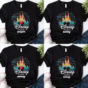 Custom Disney Castle 2025 Shirts, Disney Family Matching Dark T-shirt, Custom Disney Family 2025 Tee, Disney Trip Tee, 2025 Disney Family Vacation Shirt