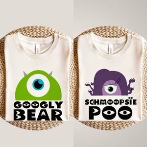 Googly Bear and Schmoopsie Poo Couple Shirts, Monsters Inc Inspired Matching T-shirts, Disney Anniversary Shirt, Valentine's Day Gift Idea