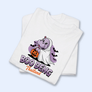 Moo Deng Halloween Shirt V2, Moo Deng Merch, Baby Hippo Tee, Baby Pygmy Hippo Moo Deng Shirt, Sweatshirt, Hoodie