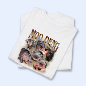 Moo Deng Bootleg Light Shirt V2, Moo Deng Merch, Moo Deng Vintage Retro Shirt, Baby Hippo Tee, Baby Pygmy Hippo Moo Deng Shirt, Sweatshirt, Hoodie