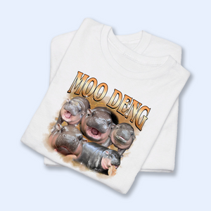 Moo Deng Bootleg Light Shirt V3, Moo Deng Merch, Moo Deng Vintage Retro Shirt, Baby Hippo Tee, Baby Pygmy Hippo Moo Deng Shirt, Sweatshirt, Hoodie