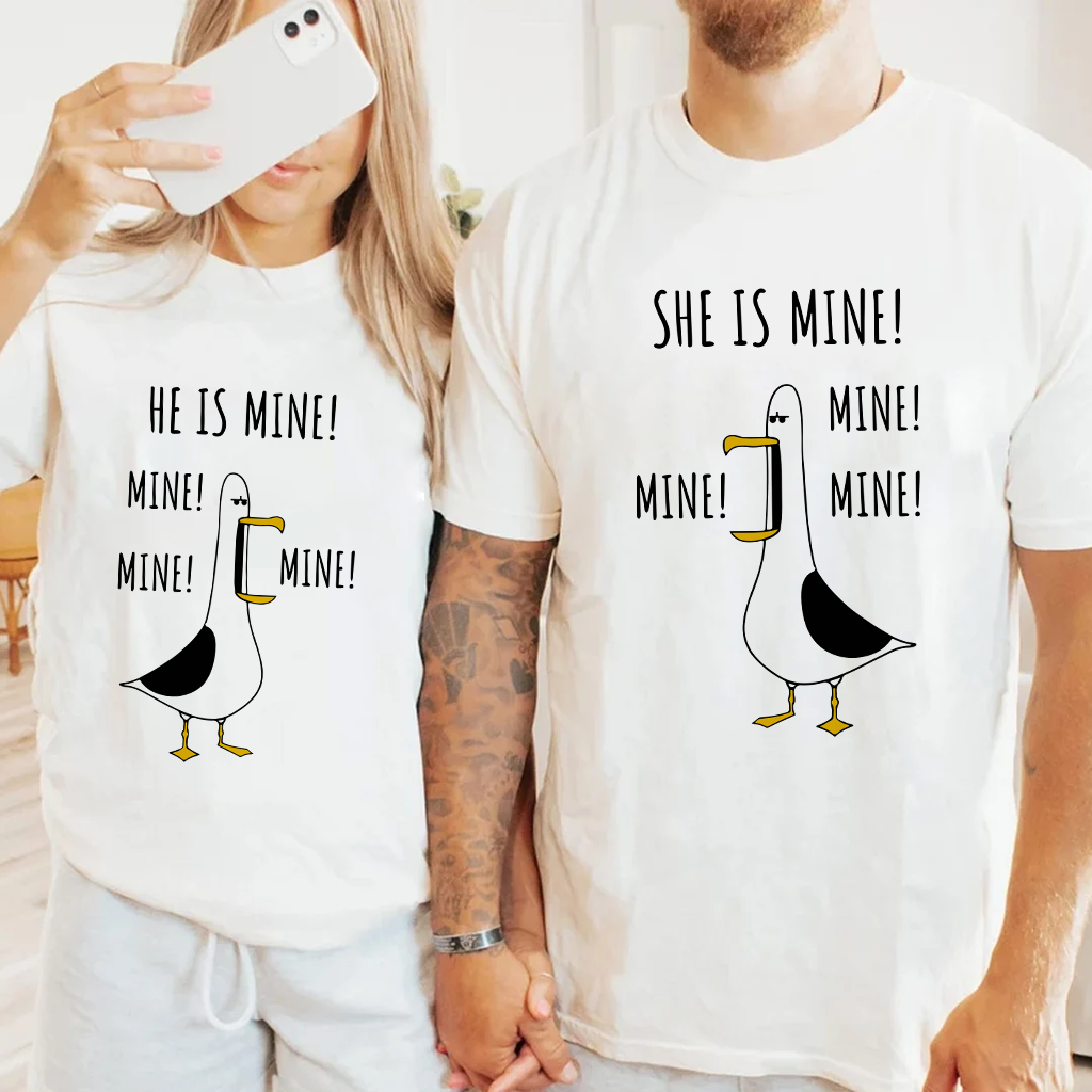 Disney Seagull Couples Shirts, Disney He Is Mine She Is Mine Shirts, Funny Disney Seagull Shirts, Disney Matching Seagull Couple T-Shirts