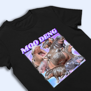 Moo Deng Bootleg Shirt V3, Moo Deng Merch, Moo Deng Vintage Retro Shirt, Baby Hippo Tee, Zoo Baby Hippo, Baby Pygmy Hippo Moo Deng Shirt, Sweatshirt, Hoodie