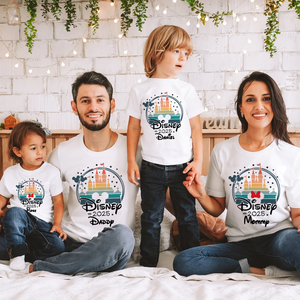 Custom Disney Castle 2025 Shirts, Disney Family Matching T-shirt, Custom Disney Family 2025 Tee, Disney Trip Tee, 2025 Disney Family Vacation Shirt