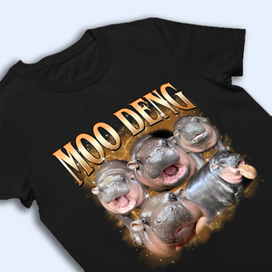 Moo Deng Bootleg Shirt V6, Moo Deng Merch, Moo Deng Vintage Retro Shirt, Baby Hippo Tee, Zoo Baby Hippo, Baby Pygmy Hippo Moo Deng Shirt, Sweatshirt, Hoodie