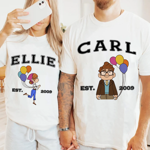 Carl Ellie Shirts, Carl And Ellie EST. Shirts, Up Couple Tshirt, Matching Disney Shirts For Couples, Valentine's Day Gifts, Disney Honeymoon Shirt