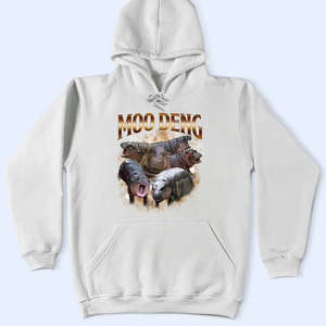 Moo Deng Bootleg Light Shirt, Moo Deng Merch, Moo Deng Vintage Retro Shirt, Baby Hippo Tee, Baby Pygmy Hippo Moo Deng Shirt, Sweatshirt, Hoodie