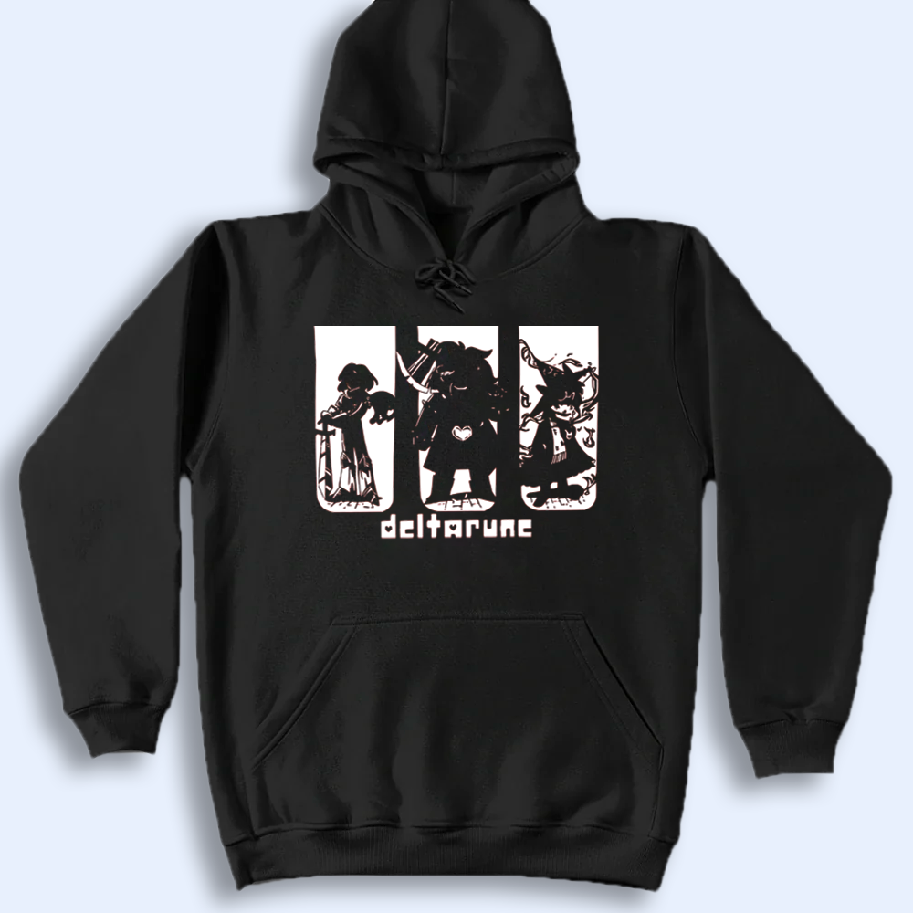 DELTARUNE Merch, 'The Trio' Silhouette T-Shirt, Iconic Character Fan Apparel Cartpitol