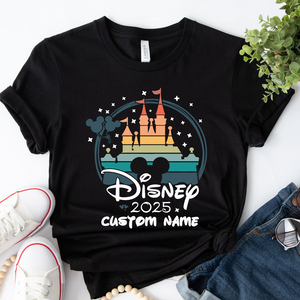 Custom Disney Castle 2025 Shirts, Disney Family Matching Dark T-shirt, Custom Disney Family 2025 Tee, Disney Trip Tee, 2025 Disney Family Vacation Shirt