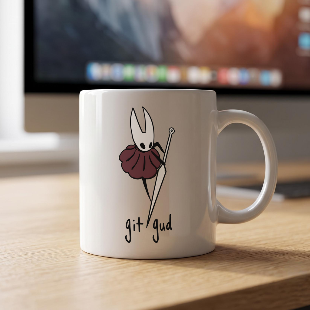 Hollow Knight Mug, Hornet "Git Gud" Ceramic Mug, Hollow Knight Merch