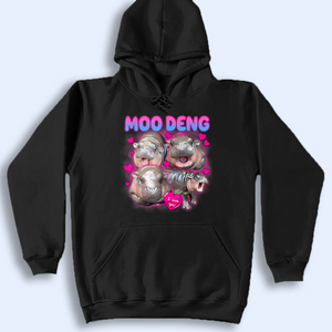 Moo Deng Bootleg Shirt V5, Moo Deng Merch, Moo Deng Vintage Retro Shirt, Baby Hippo Tee, Zoo Baby Hippo, Baby Pygmy Hippo Moo Deng Shirt, Sweatshirt, Hoodie