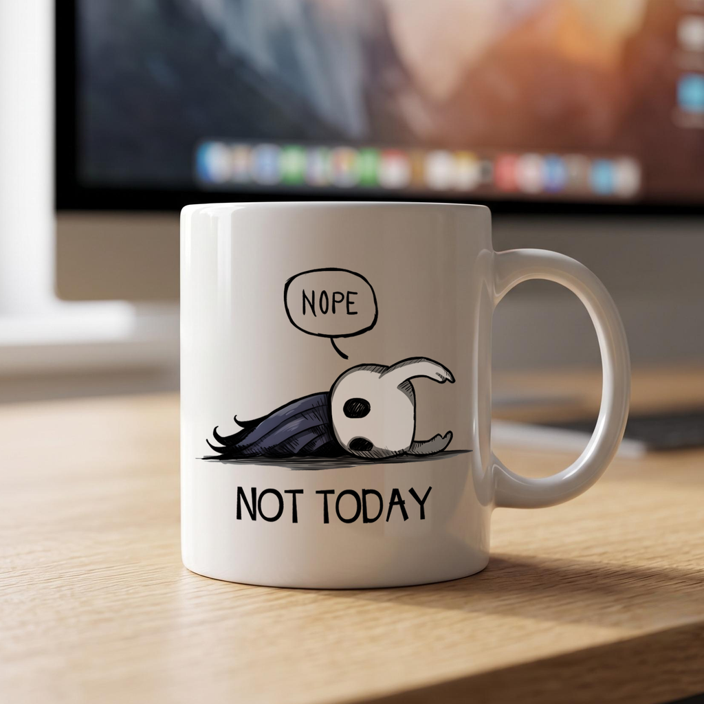 Hollow Knight Mug, The Knight Nope Not Today Ceramic Mug, Hollow Knight Merch