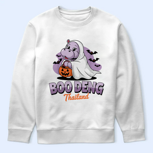 Moo Deng Halloween Shirt V2, Moo Deng Merch, Baby Hippo Tee, Baby Pygmy Hippo Moo Deng Shirt, Sweatshirt, Hoodie